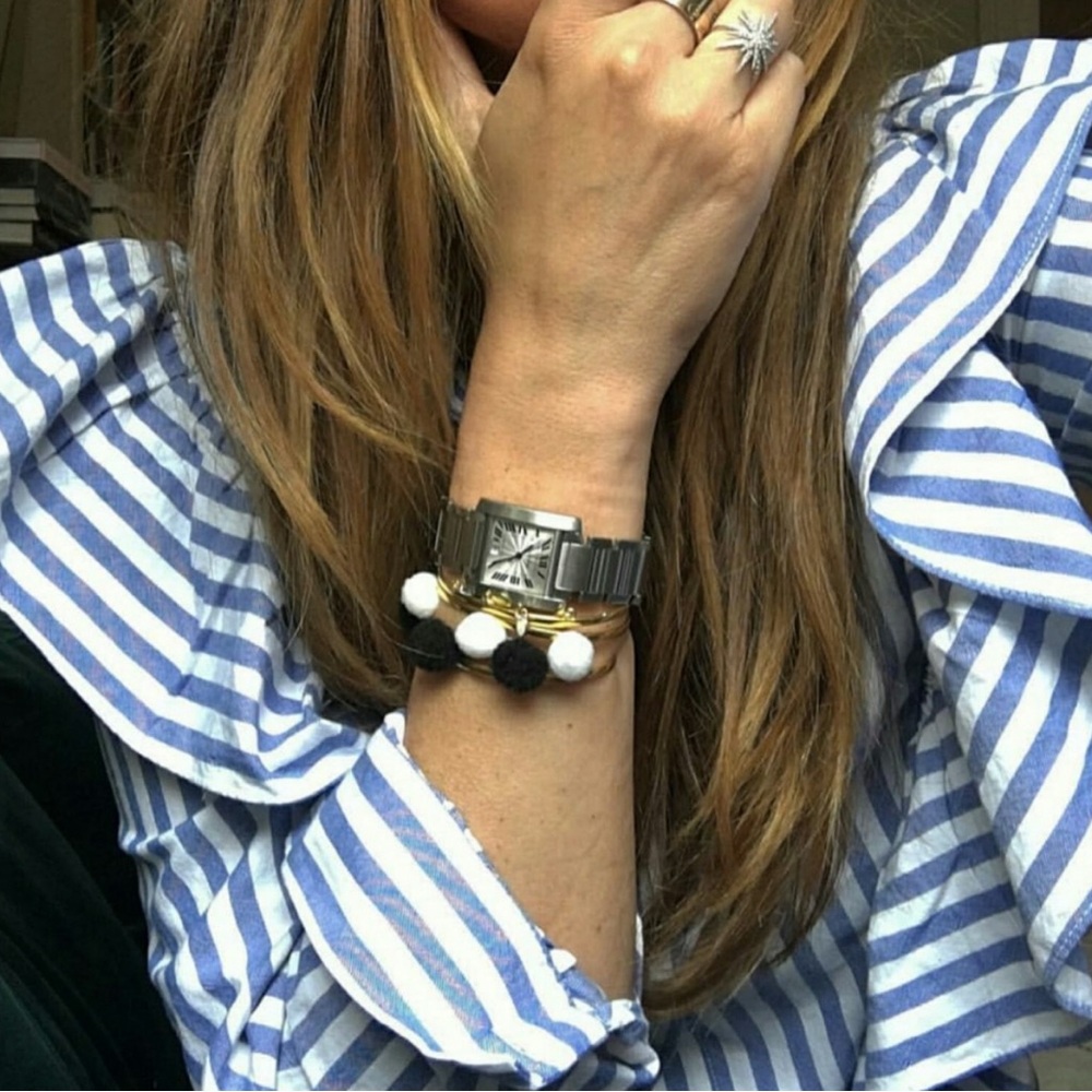 Striped Ruffle Button-Down Shirt - Picture 3 of 7